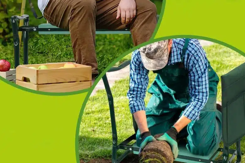 Un tabouret deux en un pour le jardinage.