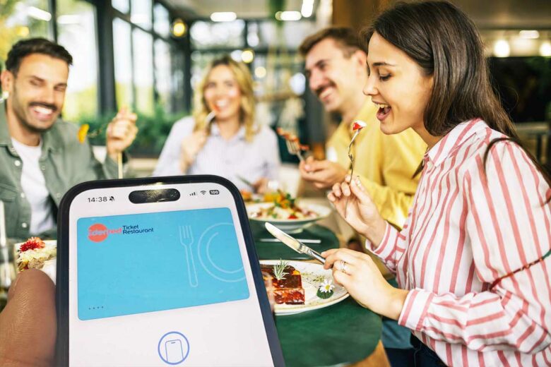 Le paiement avec des tickets restaurant.