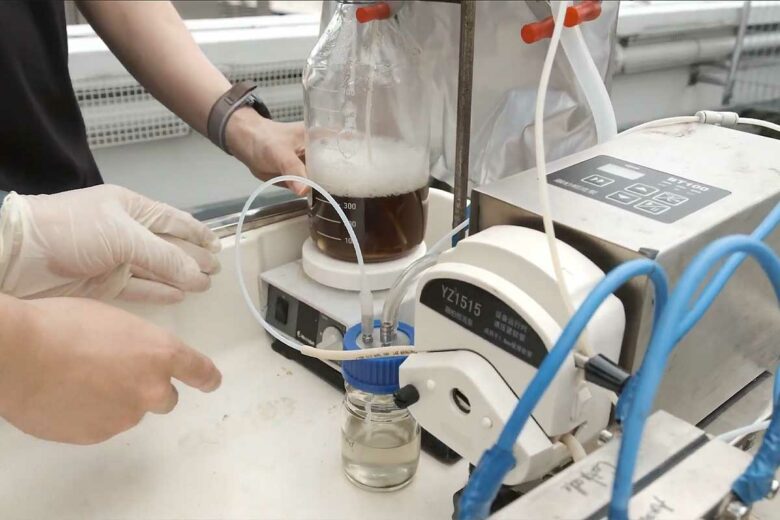 Un dispositif pour produire de l'hydrogène.