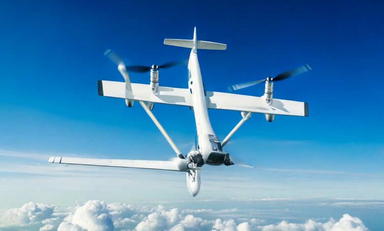 Un drone dans le ciel.