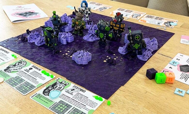 Un jeu de plateau imprimé en 3D.