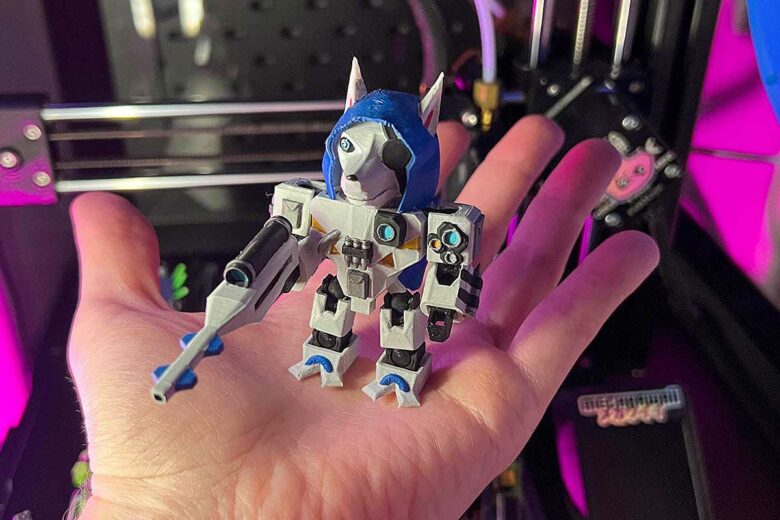 Un personnage du jeu réalisé en impression 3D.