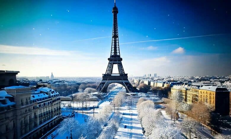 La ville de Paris pendant une ère glaciaire.