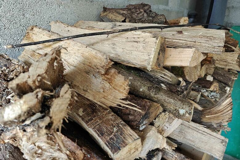 Un tas de bois de chauffage.