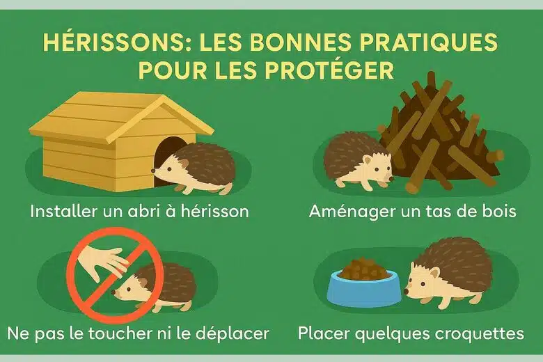 Infographie : les bonnes pratiques pour accueillir un hérisson chez vous.