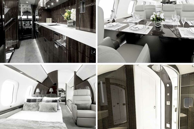Un intérieur luxueux pour ce jet privé.