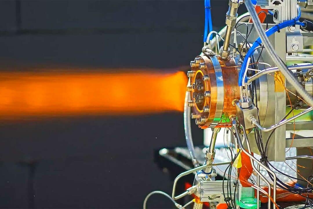 Un moteur à détonation rotative lors d'un essai.