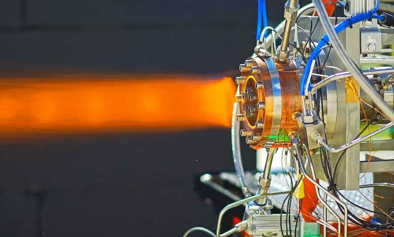 Un moteur à détonation rotative lors d'un essai.