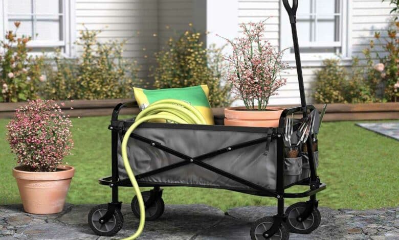 Un chariot de transport pour vos outils et objets de jardin.