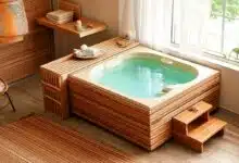 Un spa d'intérieur installé dans une pièce.