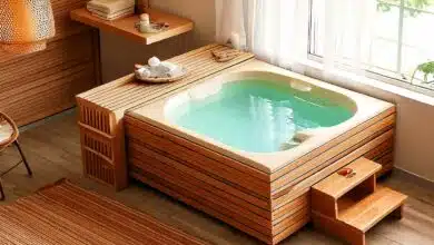Un spa d'intérieur installé dans une pièce.