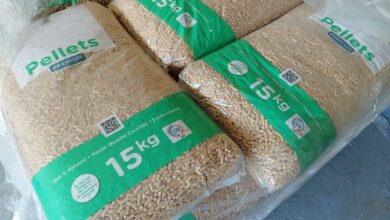 Un restant de pellets de bois à stocker pour l'hiver prochain.