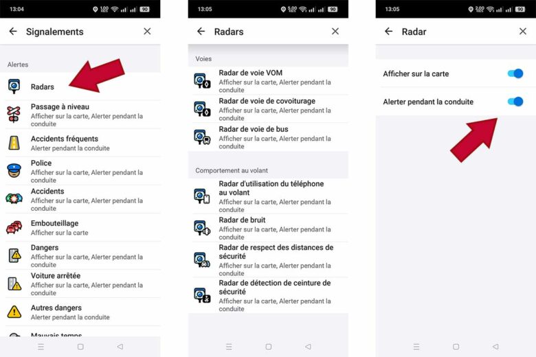 Activation d'alerte radar sur Waze en quelques clics.