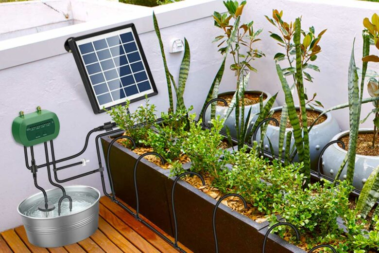 Un arrosage automatique solaire.