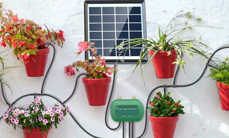 Un système d'irrigation solaire.
