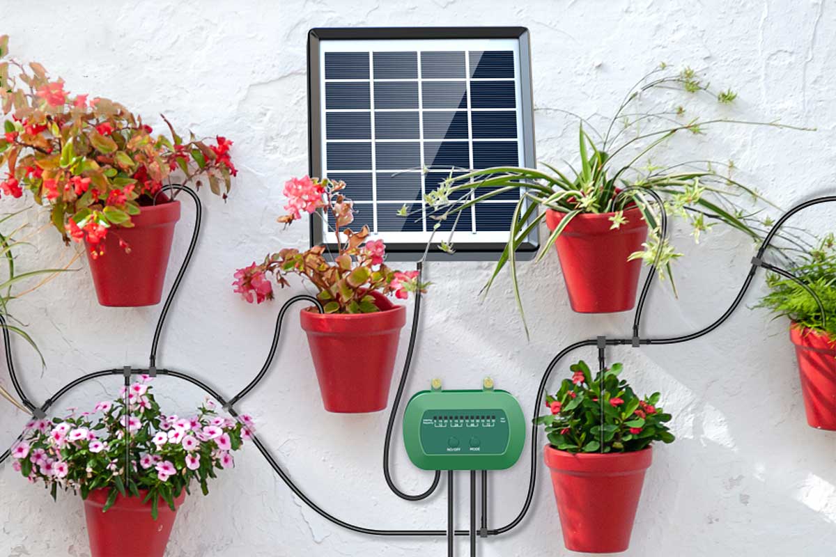 Un système d'irrigation solaire.