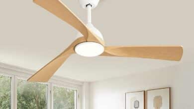 Un ventilateur de plafond.