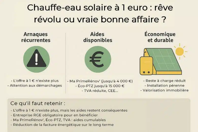 Infographie : quelles aides pour le chauffe-eau solaire ?