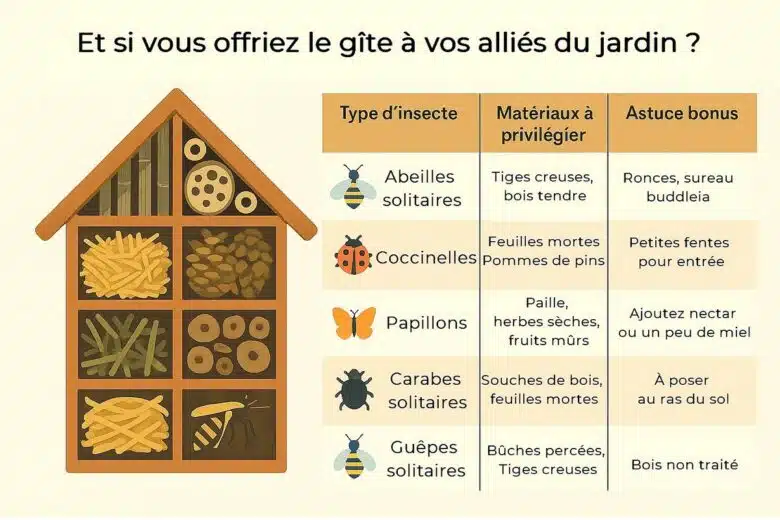 Infographie : comment attirer les insectes dans un hôtel à insectes ? 