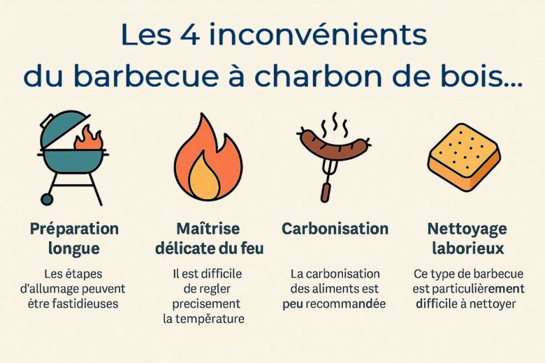 Infographie : les inconvénients du barbecue à charbon de bois que les vendeurs oublient de vous mentionner.