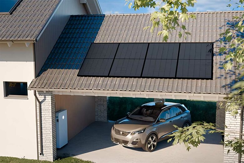 Une installation solaire avec batterie.
