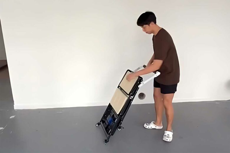 Un chariot pliable et modulable.