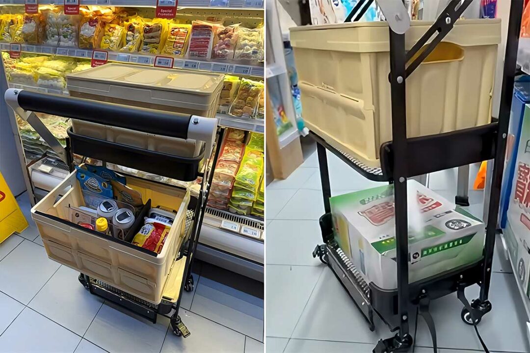Un chariot modulable pour faire les courses.