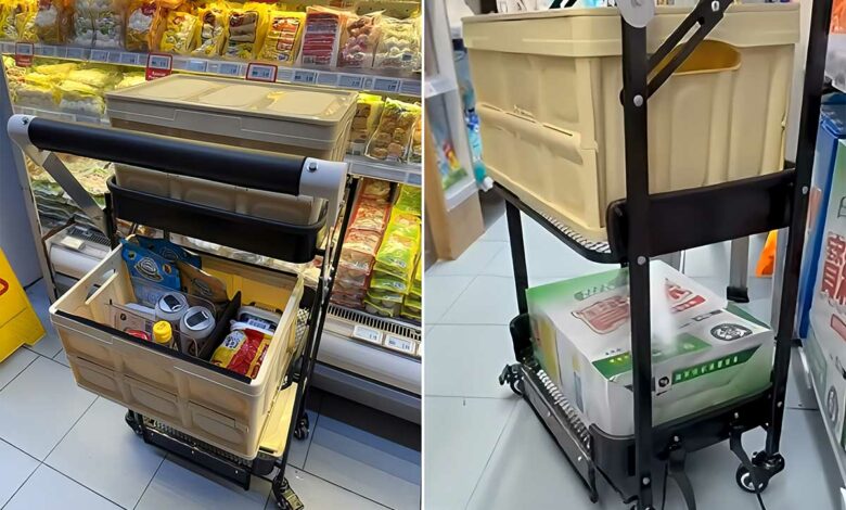 Un chariot modulable pour faire les courses.