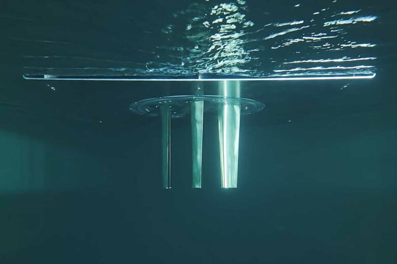 Un essai en bassin des hélices ABB.