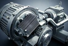 Un moteur de véhicule électrique.