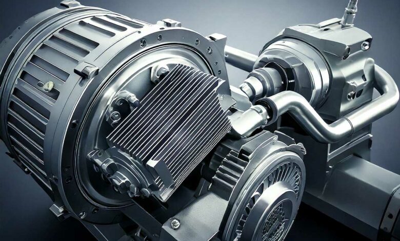 Un moteur de véhicule électrique.