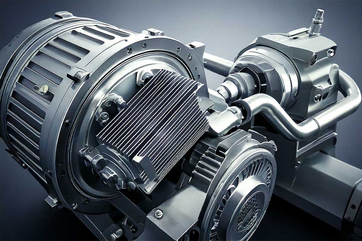 Un moteur de véhicule électrique.