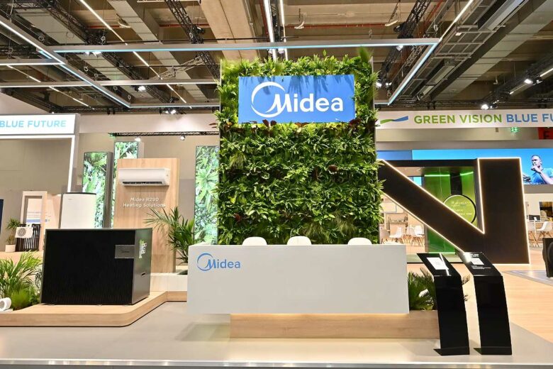 Stand Midea au salon ISH de Francfort.