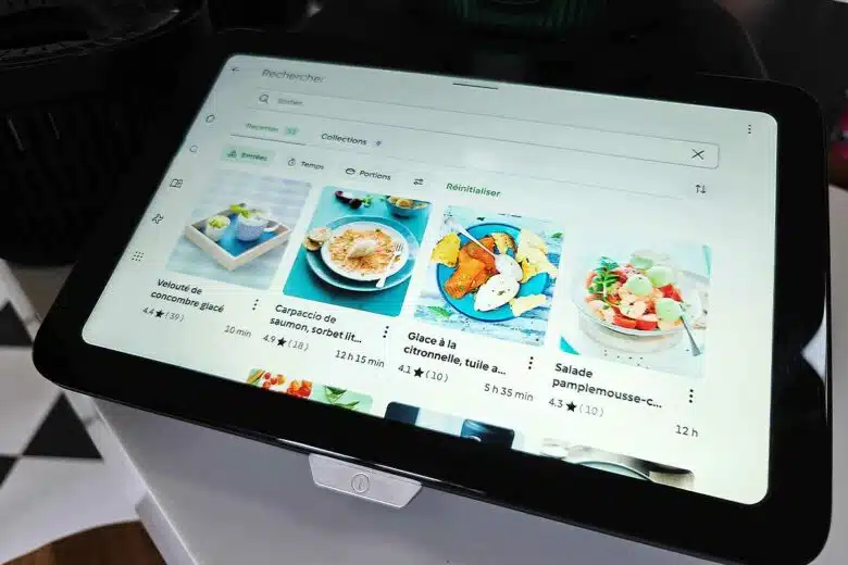 Un écran tactile de Thermomix.