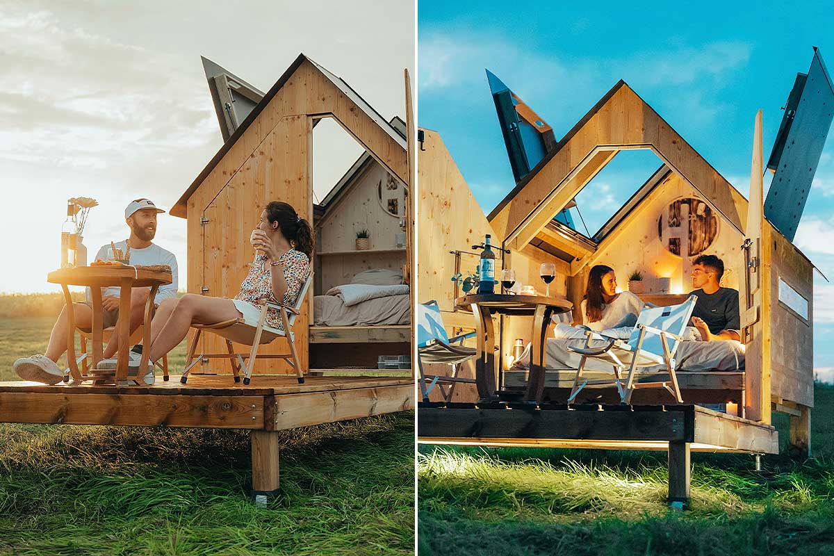 Une petite cabane en bois à monter soi-même.