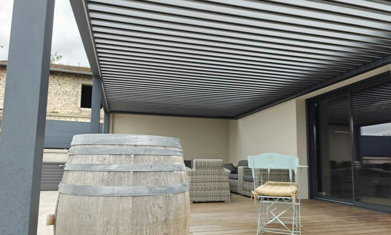 Une belle pergola moderne.