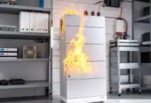 Une batterie résidentielle prend feu.