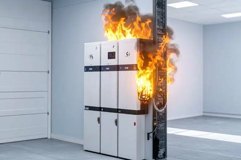 Emballement thermique d'une batterie.