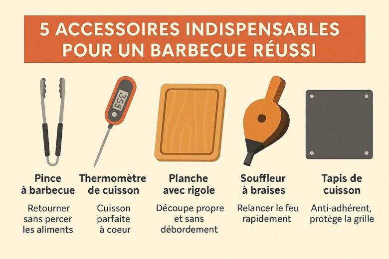 Infographie : quels sont les 5 accessoires indispensables pour un barbecue réussi ?