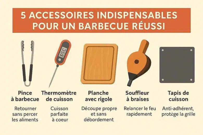 Infographie : quels sont les 5 accessoires indispensables pour un barbecue réussi ?