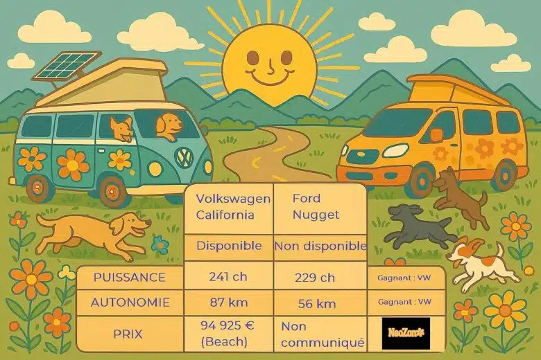 Infographie : Volkswagen Transporter Vs Ford Nuggets, le match.