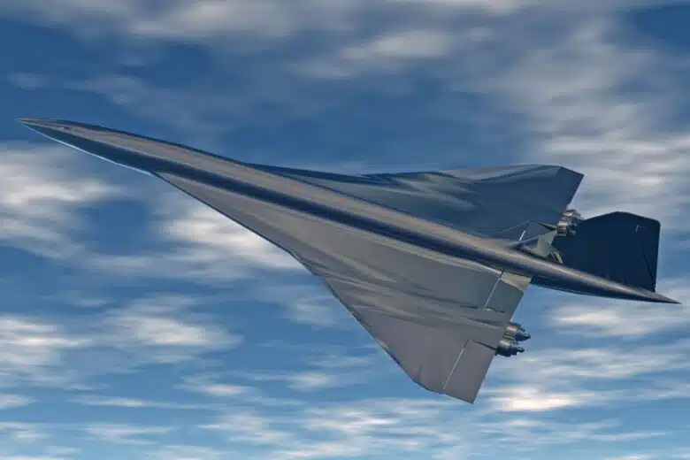 Modélisation 3D d'un avion supersonique.