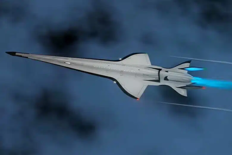 Concept d'avion supersonique.