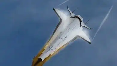 Un concept d'avion futuriste.