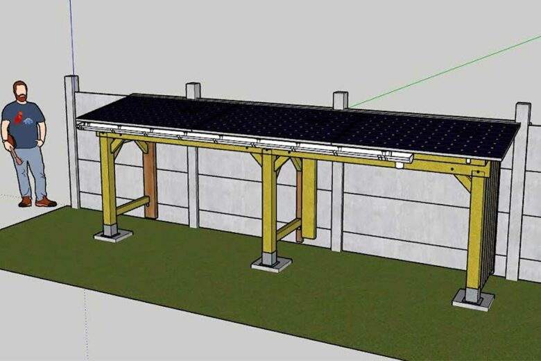 Plans du projet de rénovation d'un abri de jardin.
