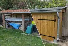Un abri de jardin rénové en abri solaire.