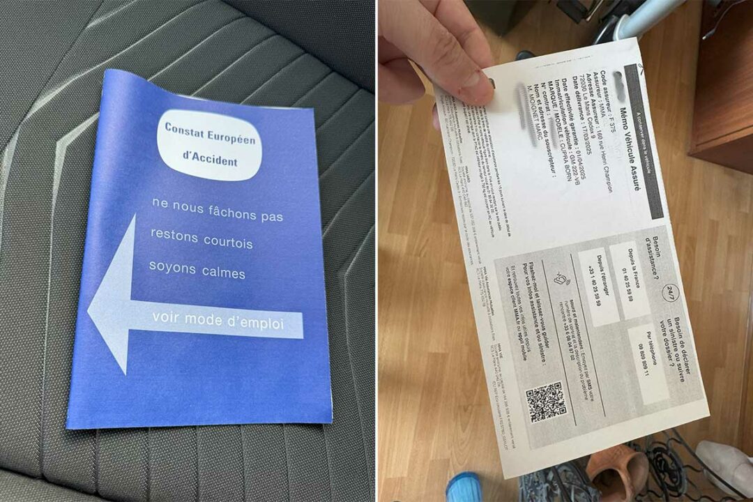 Un constat amiable et un Mémo Véhicule Assuré.