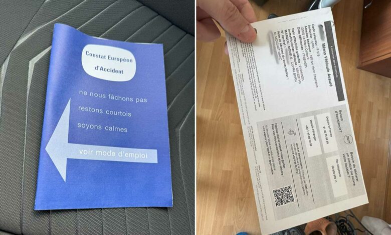 Un constat amiable et un Mémo Véhicule Assuré.