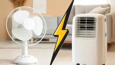 Un ventilateur et un climatiseur mobile.