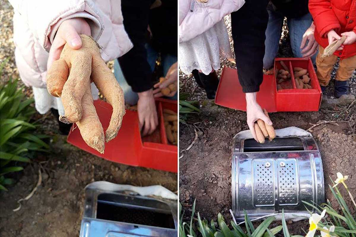Un frigo maison avec un tambour de machine à laver recyclé.